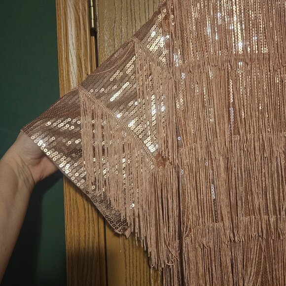 Women's Flapper Dress, Rose Gold, size 20 - Picture 4 of 5